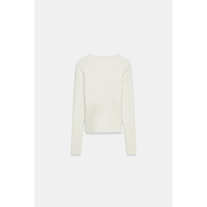 ФУТБОЛКА В РУБЧИК С КВАДРАТНЫМ ВЫРЕЗОМ