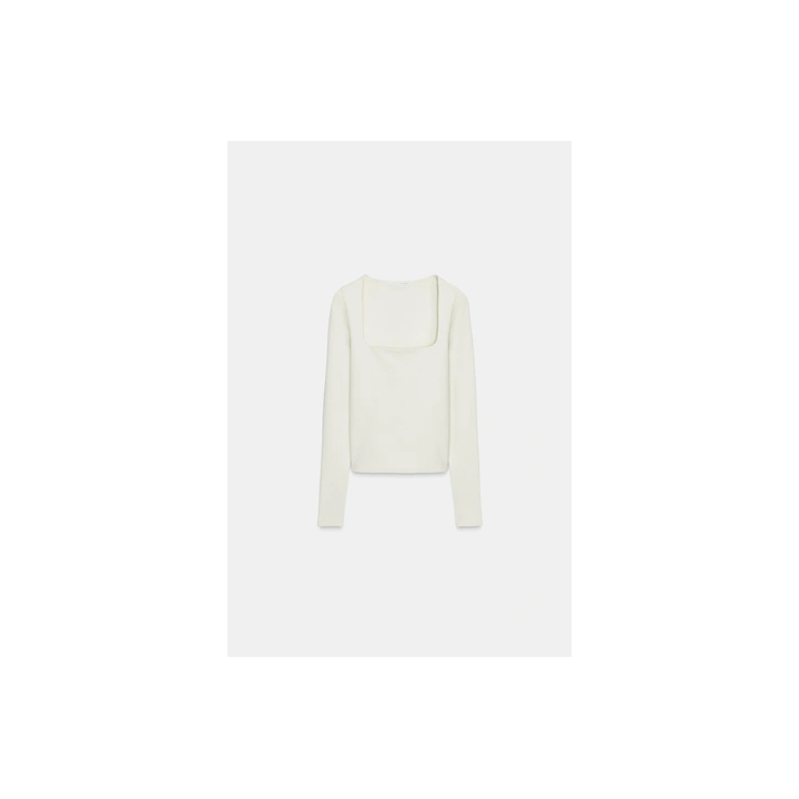 ФУТБОЛКА В РУБЧИК С КВАДРАТНЫМ ВЫРЕЗОМ