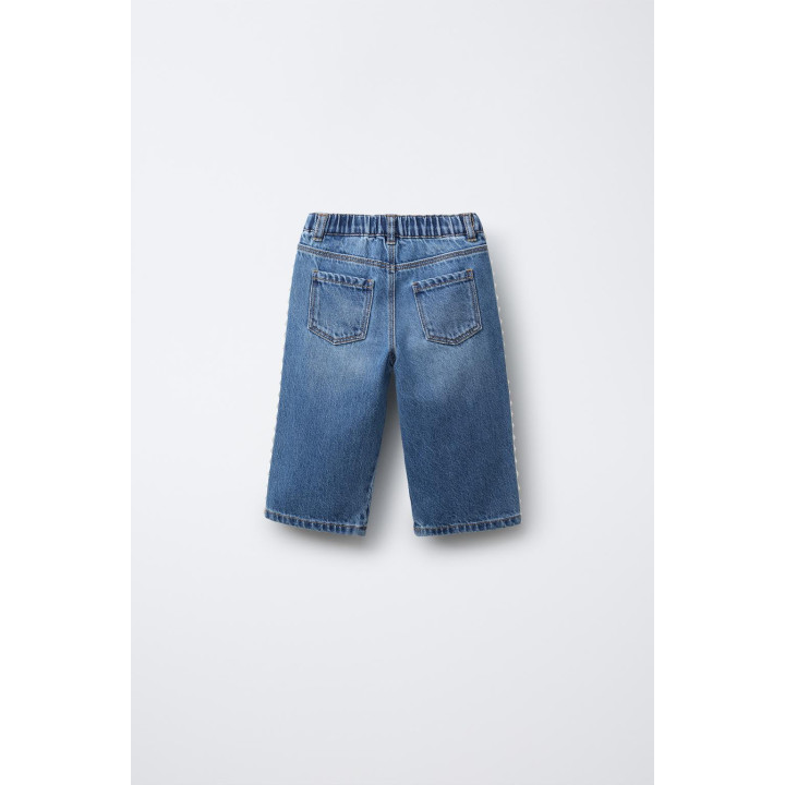 ДЖИНСЫ-КЮЛОТЫ С КРУЖЕВОМ