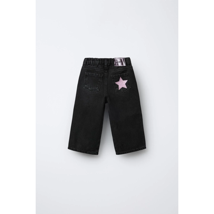 ДЖИНСЫ-КЮЛОТЫ «ЗВЕЗДЫ» С БЛЕСКОМ
