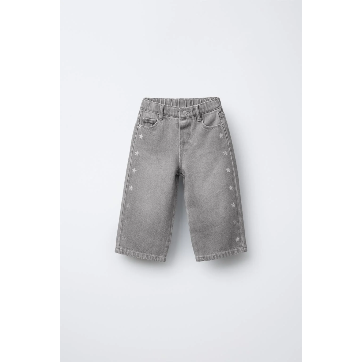 ДЖИНСЫ-КЮЛОТЫ С БОКОВЫМИ ЗВЕЗДАМИ