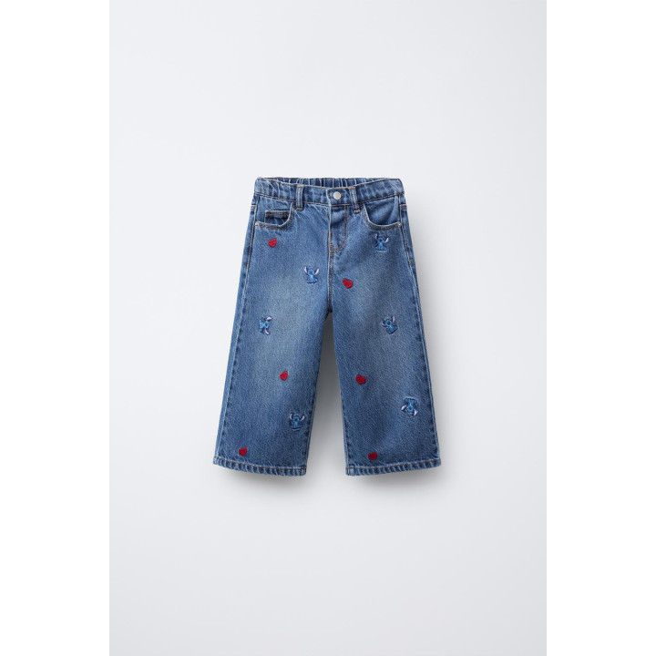 ДЖИНСЫ-КЮЛОТЫ С ВЫШИВКОЙ LILO & STITCH © DISNEY