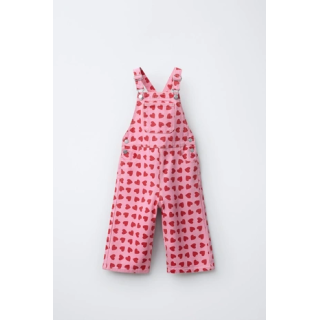 ДЛИННЫЙ КОМБИНЕЗОН ИЗ САРЖИ С ПРИНТОМ «СЕРДЦА»