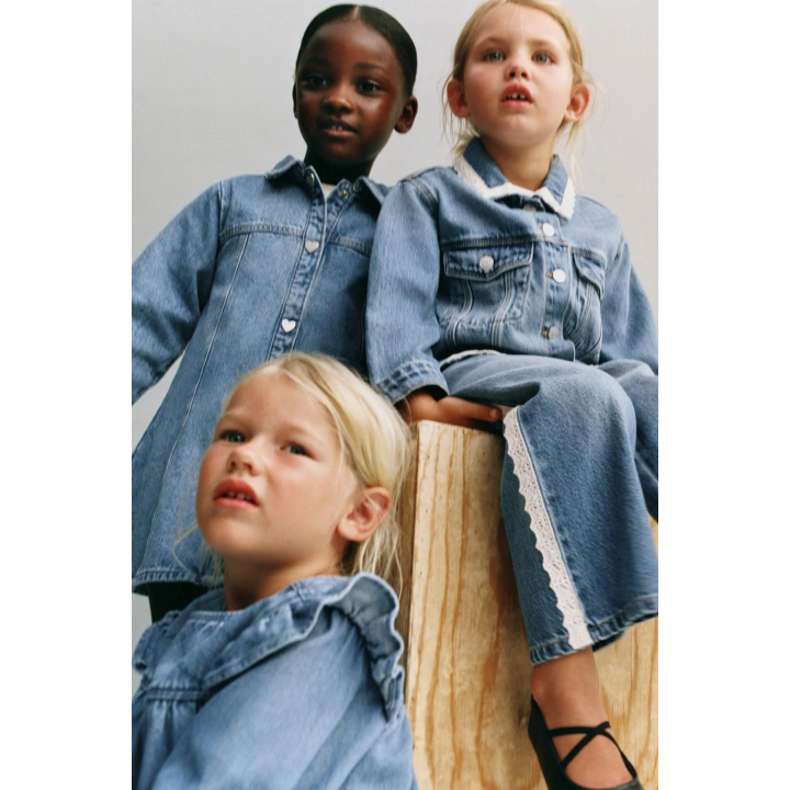 ДЖИНСОВАЯ РУБАШКА С ВОЛАНАМИ