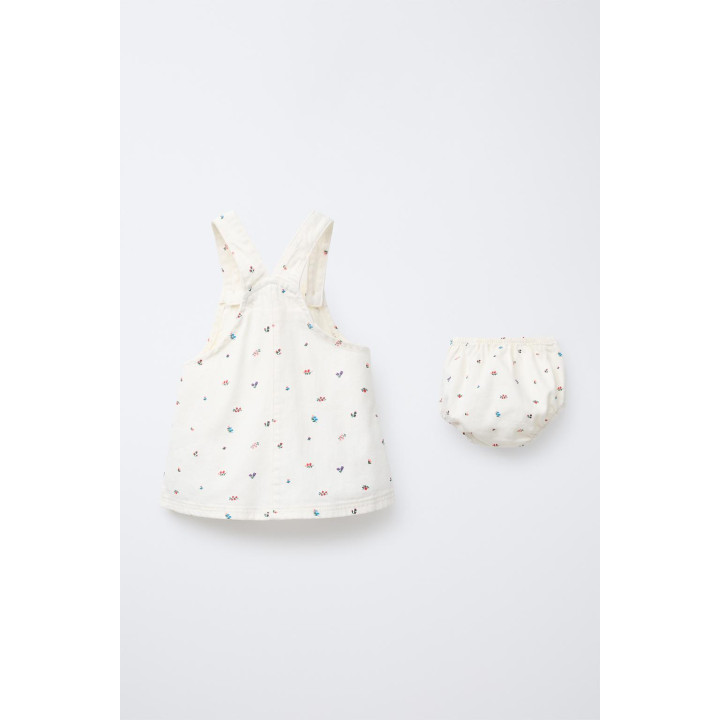 САРАФАН И ТРУСИКИ ИЗ ТВИЛА С ЦВЕТОЧНЫМ ПРИНТОМ