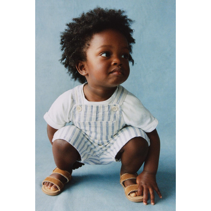 КОРОТКИЙ КОМБИНЕЗОН ИЗ ТВИЛА В ПОЛОСКУ