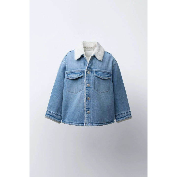 ДЖИНСОВАЯ КУРТКА-РУБАШКА С ИСКУССТВЕННЫМ МЕХОМ