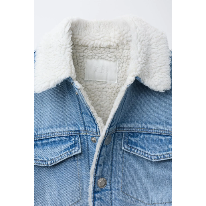 ДЖИНСОВАЯ КУРТКА-РУБАШКА С ИСКУССТВЕННЫМ МЕХОМ
