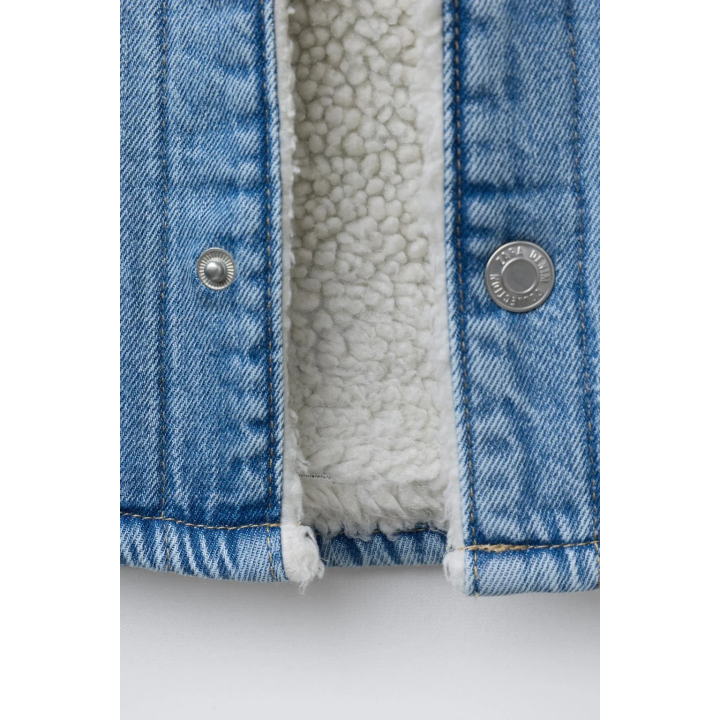 ДЖИНСОВАЯ КУРТКА-РУБАШКА С ИСКУССТВЕННЫМ МЕХОМ