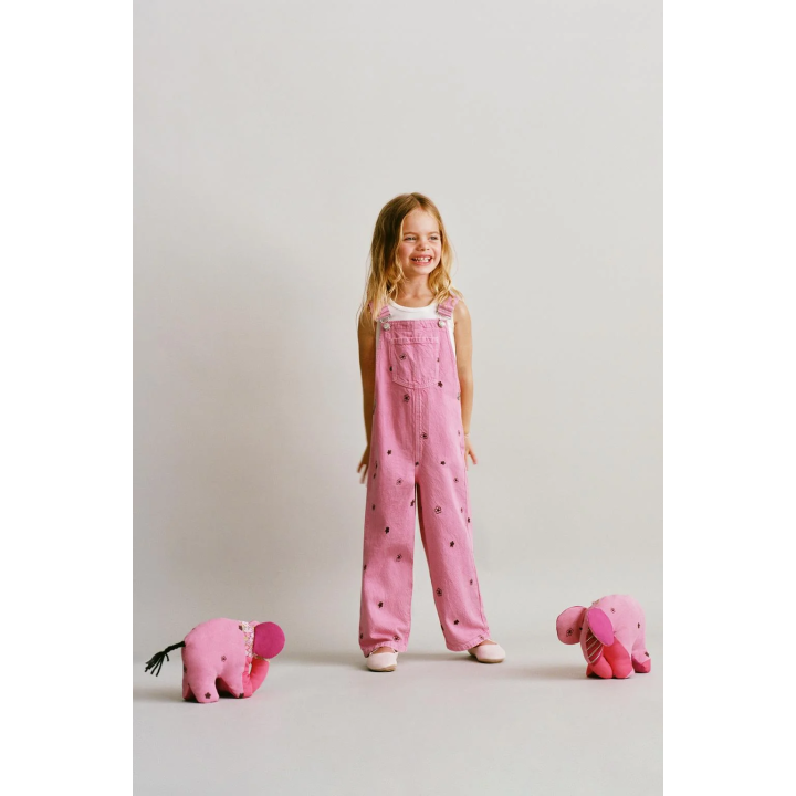 КОМБИНЕЗОН ИЗ ТВИЛА С ВЫШИВКОЙ «ЦВЕТЫ»