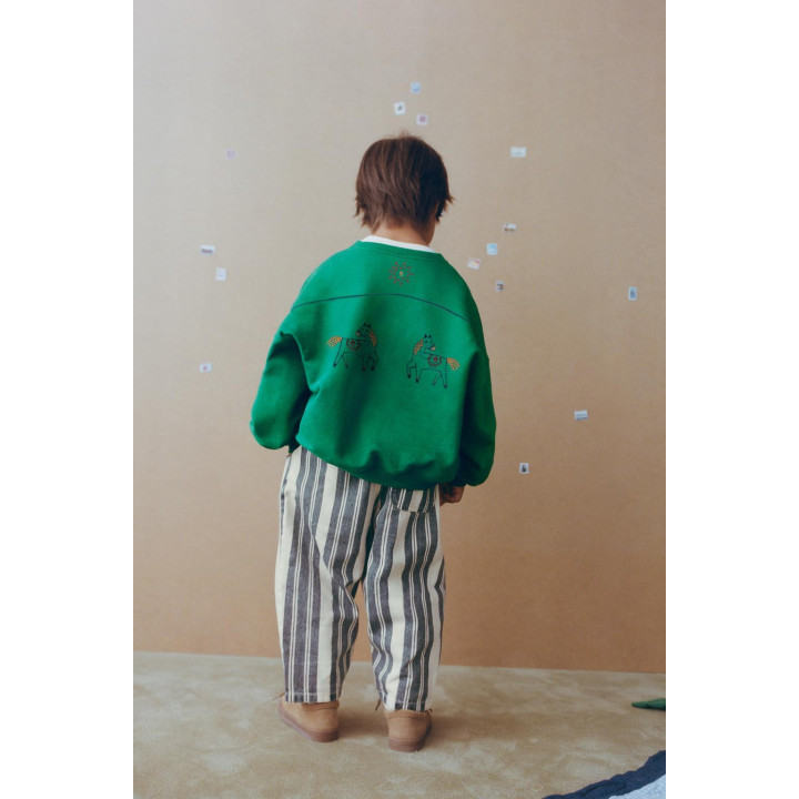 БРЮКИ ИЗ ТВИЛА С РАССЛАБЛЕННЫМ ПОЛОСАТЫМ РИСУНКОМ