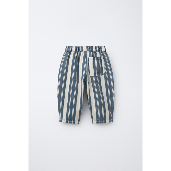 БРЮКИ ИЗ ТВИЛА С РАССЛАБЛЕННЫМ ПОЛОСАТЫМ РИСУНКОМ