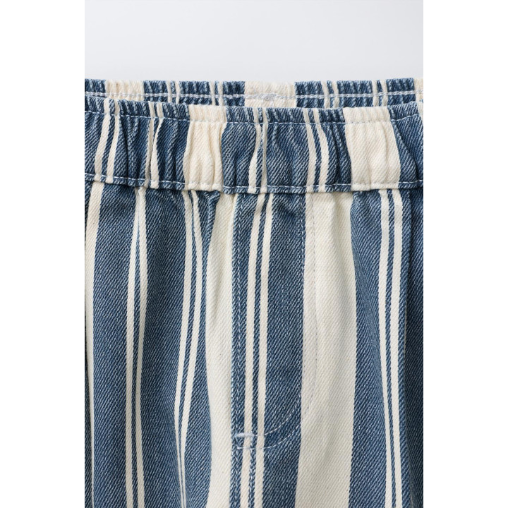 БРЮКИ ИЗ ТВИЛА С РАССЛАБЛЕННЫМ ПОЛОСАТЫМ РИСУНКОМ