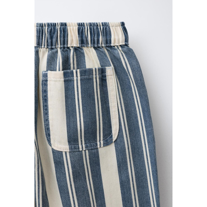 БРЮКИ ИЗ ТВИЛА С РАССЛАБЛЕННЫМ ПОЛОСАТЫМ РИСУНКОМ