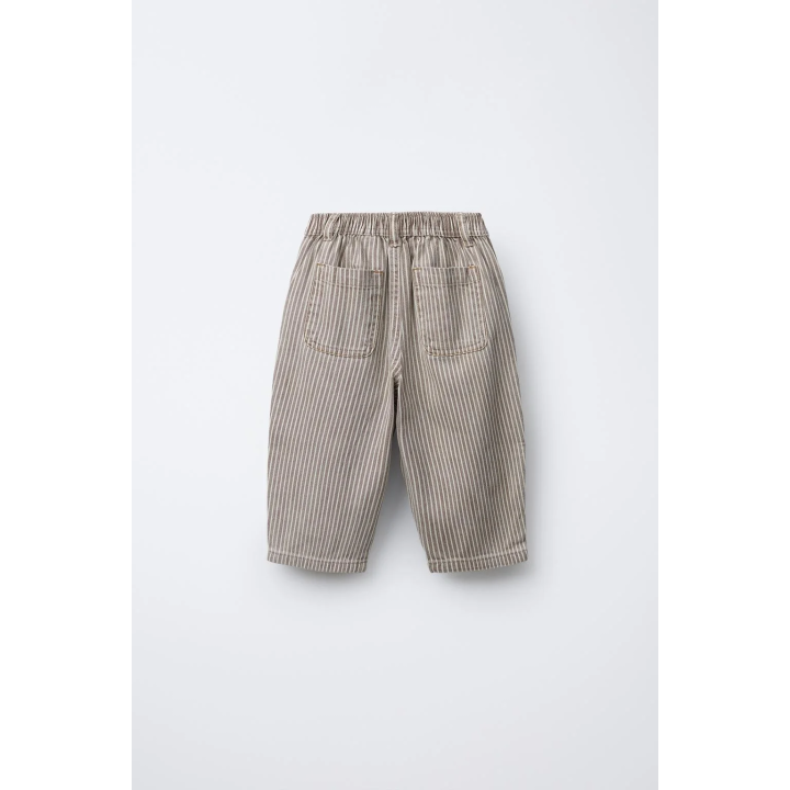 БРЮКИ BAGGY В ПОЛОСКУ ИЗ ТВИЛА