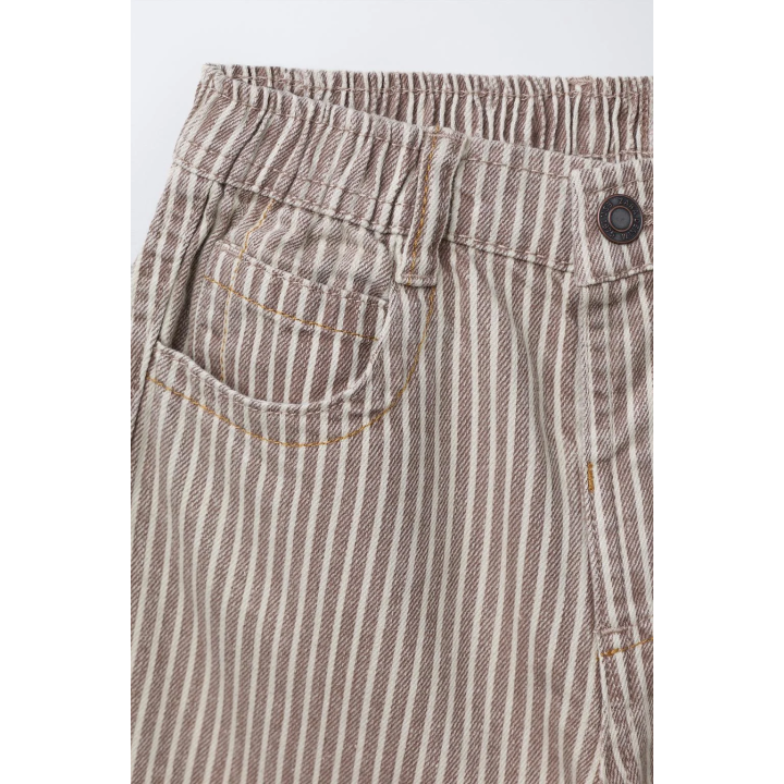 БРЮКИ BAGGY В ПОЛОСКУ ИЗ ТВИЛА