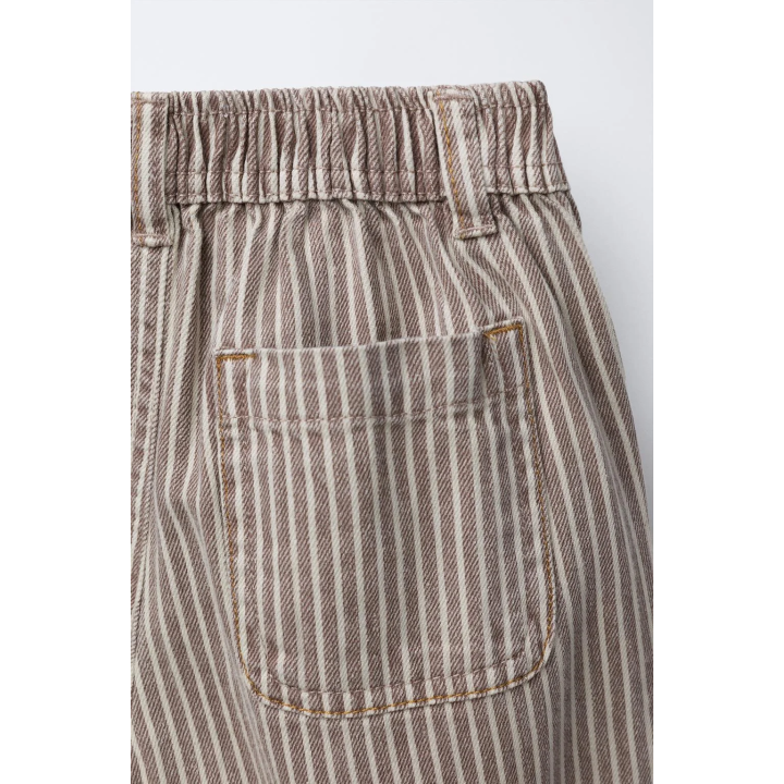 БРЮКИ BAGGY В ПОЛОСКУ ИЗ ТВИЛА