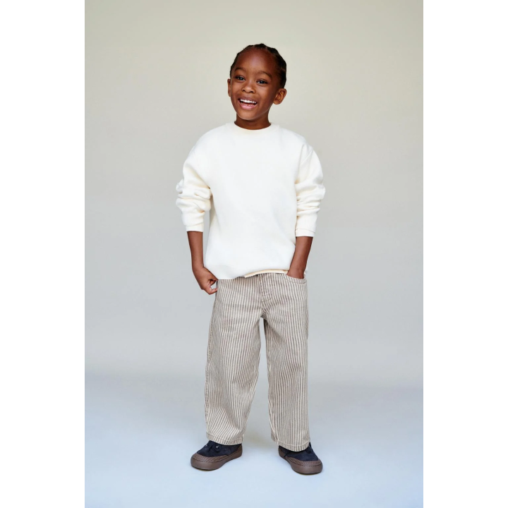 БРЮКИ BAGGY В ПОЛОСКУ ИЗ ТВИЛА