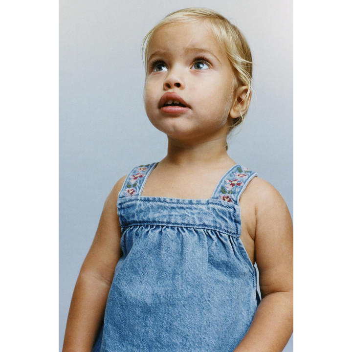 Джинсовый сарафан сырое швы и пинетки