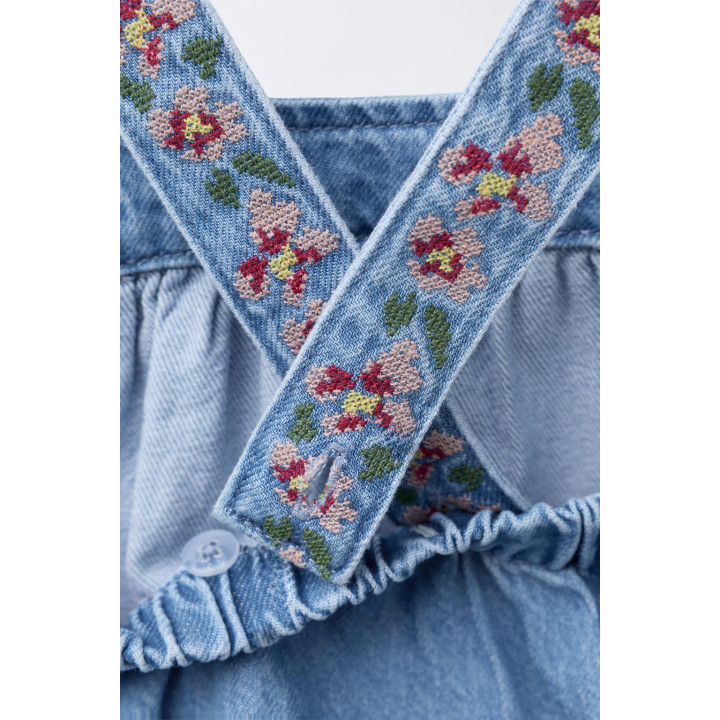 Джинсовый сарафан сырое швы и пинетки