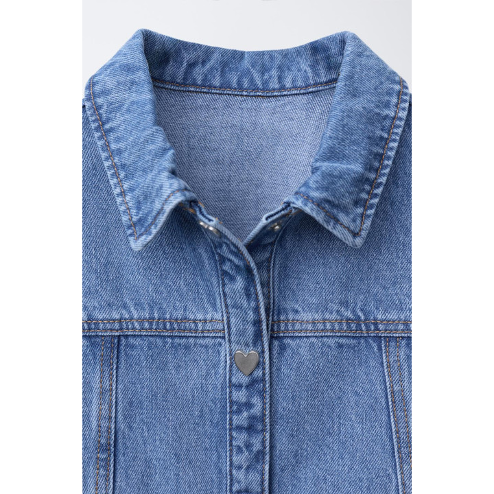 ДЖИНСОВОЕ ПЛАТЬЕ С ПУГОВИЦАМИ «СЕРДЕЧКИ»