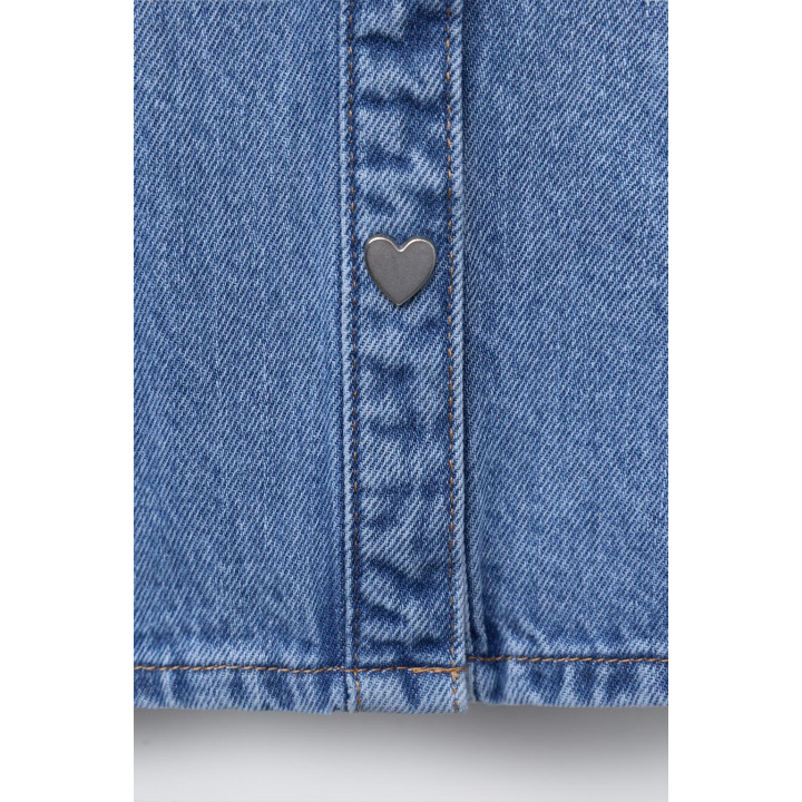 ДЖИНСОВОЕ ПЛАТЬЕ С ПУГОВИЦАМИ «СЕРДЕЧКИ»