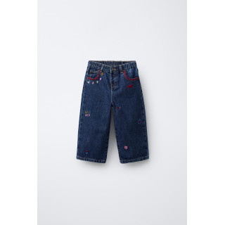 ДЖИНСЫ BAGGY С КОНТРАСТНОЙ ВЫШИВКОЙ