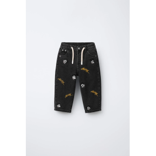 Джинсы в стиле багги с вышитым mickey mouse © disney