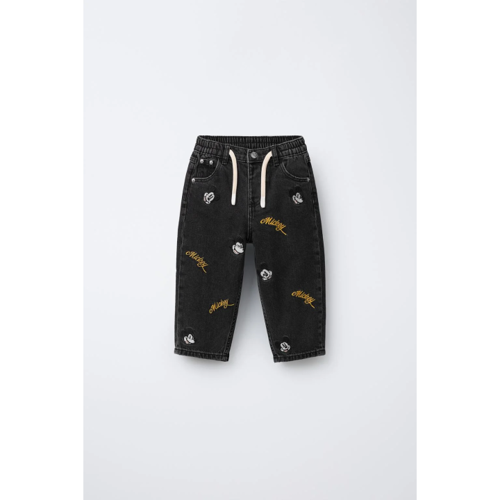 Джинсы в стиле багги с вышитым mickey mouse © disney