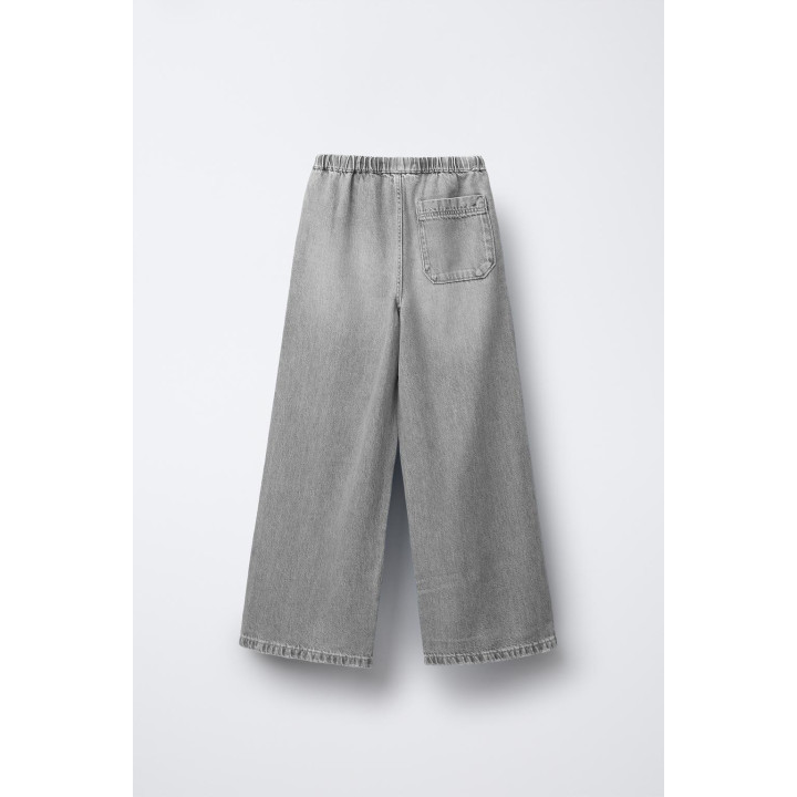 ДЖИНСЫ С ШИРОКИМИ ШТАНИНАМИ И ШНУРКАМИ