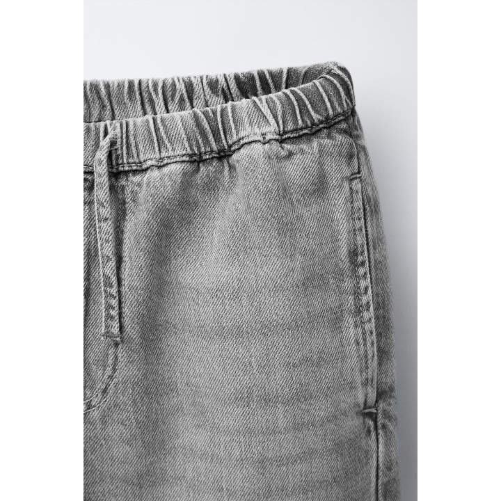 ДЖИНСЫ С ШИРОКИМИ ШТАНИНАМИ И ШНУРКАМИ