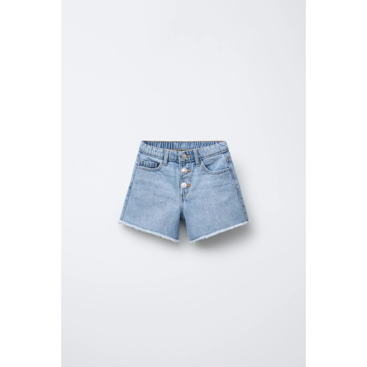 Джинсовые бермуды с высокой талией и карманом в форме сердца