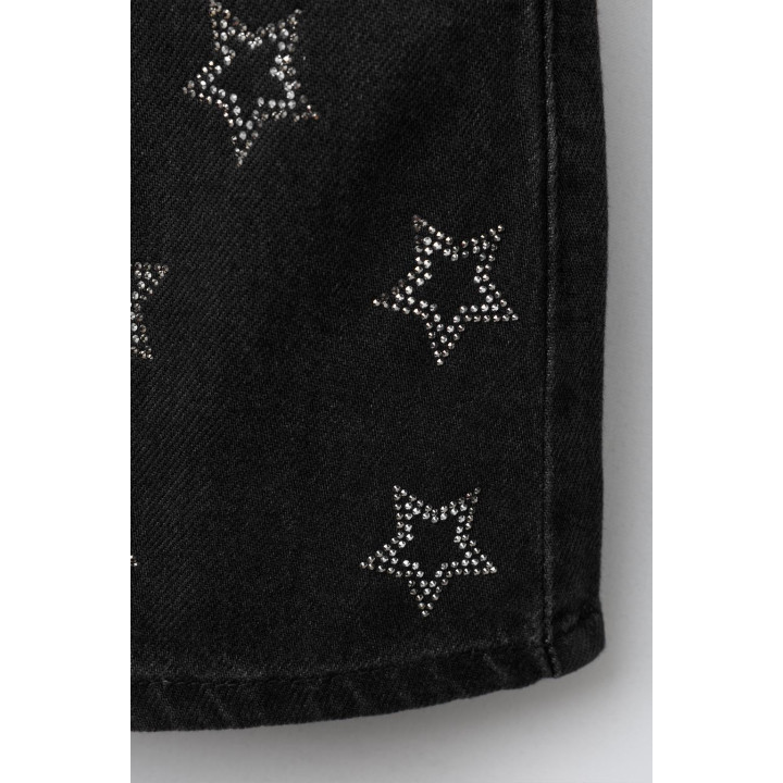 ДЖИНСОВАЯ ЮБКА СО ЗВЕЗДАМИ И БЛЕСТКАМИ