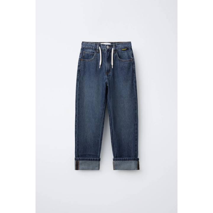 ДЖИНСЫ СВОБОДНОГО КРОЯ С ОТВОРОТАМИ