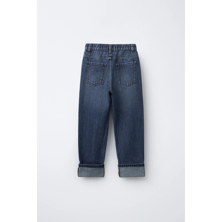 ДЖИНСЫ СВОБОДНОГО КРОЯ С ОТВОРОТАМИ