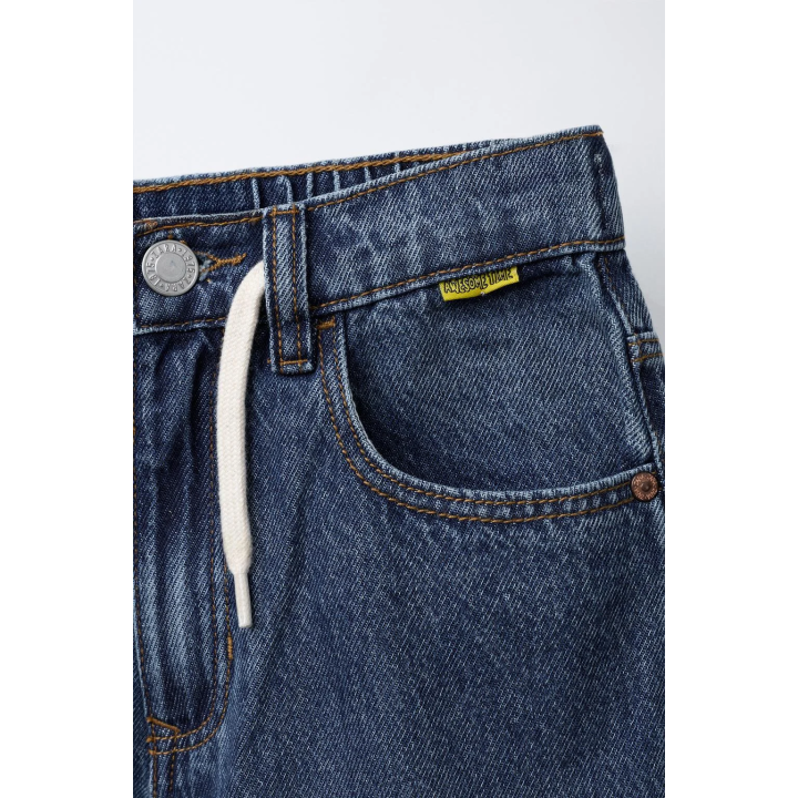 ДЖИНСЫ СВОБОДНОГО КРОЯ С ОТВОРОТАМИ