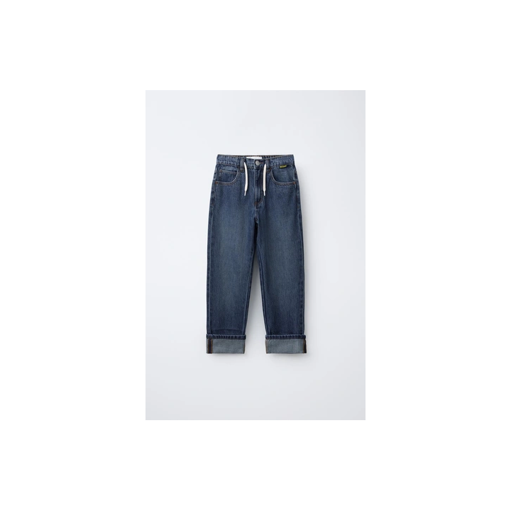 ДЖИНСЫ СВОБОДНОГО КРОЯ С ОТВОРОТАМИ