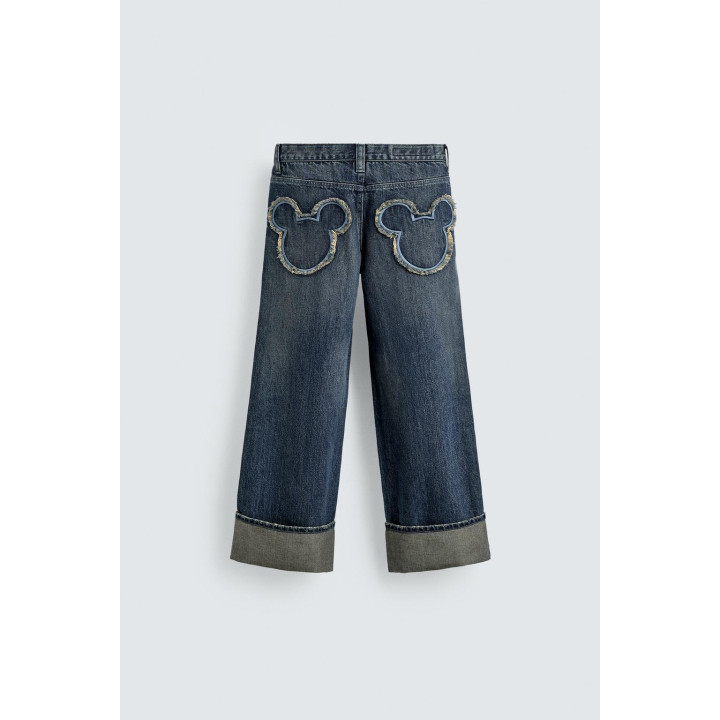 ДЖИНСЫ WIDE FIT С ЛОСКУТНЫМ СИЛУЭТОМ МИККИ HARRY LAMBERT FOR ZARA X DISNEY