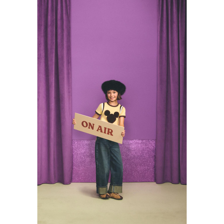 ДЖИНСЫ WIDE FIT С ЛОСКУТНЫМ СИЛУЭТОМ МИККИ HARRY LAMBERT FOR ZARA X DISNEY