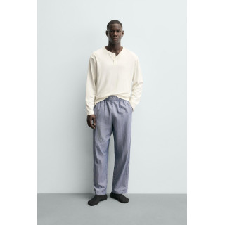 ПИЖАМА С ВОРОТНИКОМ И ПУГОВИЦАМИ В ПОЛОСКУ