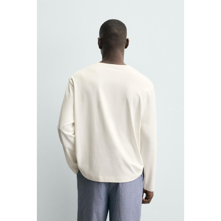 ПИЖАМА С ВОРОТНИКОМ И ПУГОВИЦАМИ В ПОЛОСКУ