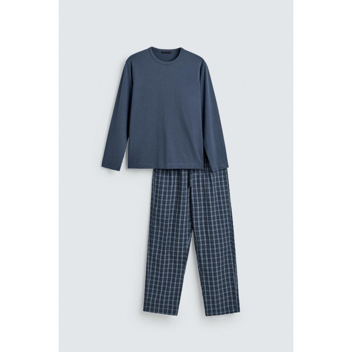 КОМПЛЕКТ ПИЖАМЫ В КОНТРАСТНУЮ КЛЕТКУ