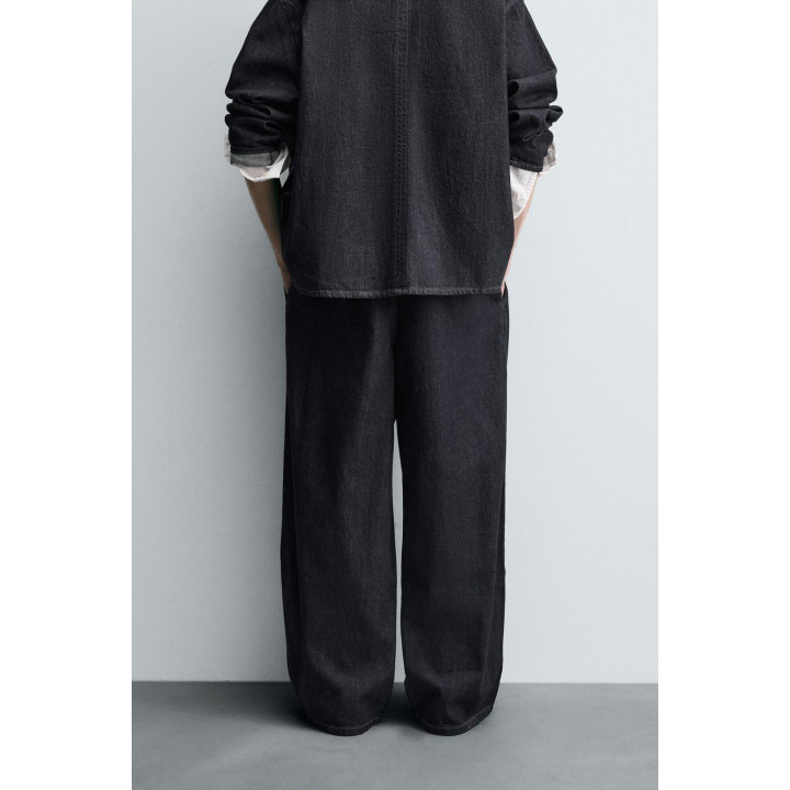 ДЖИНСЫ WIDE-LEG СО СКЛАДКАМИ