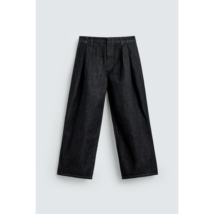 ДЖИНСЫ WIDE-LEG СО СКЛАДКАМИ