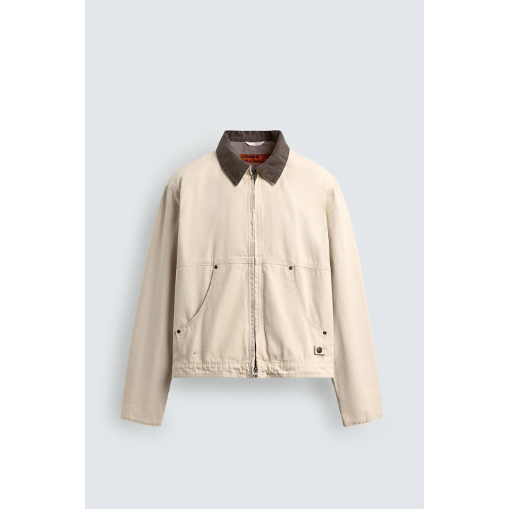 Куртка с контрастным воротником