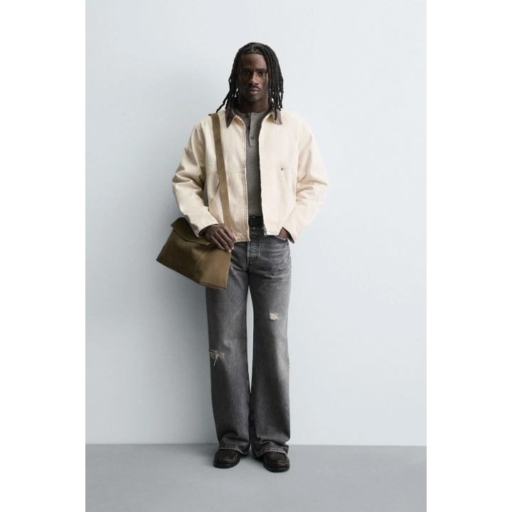 Куртка с контрастным воротником