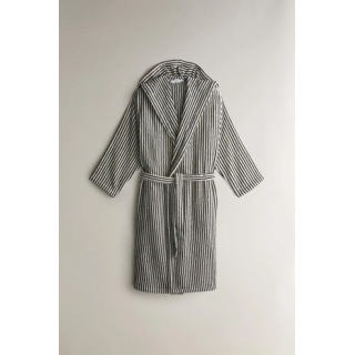 STRIPED BATHROBE WITH HOOD