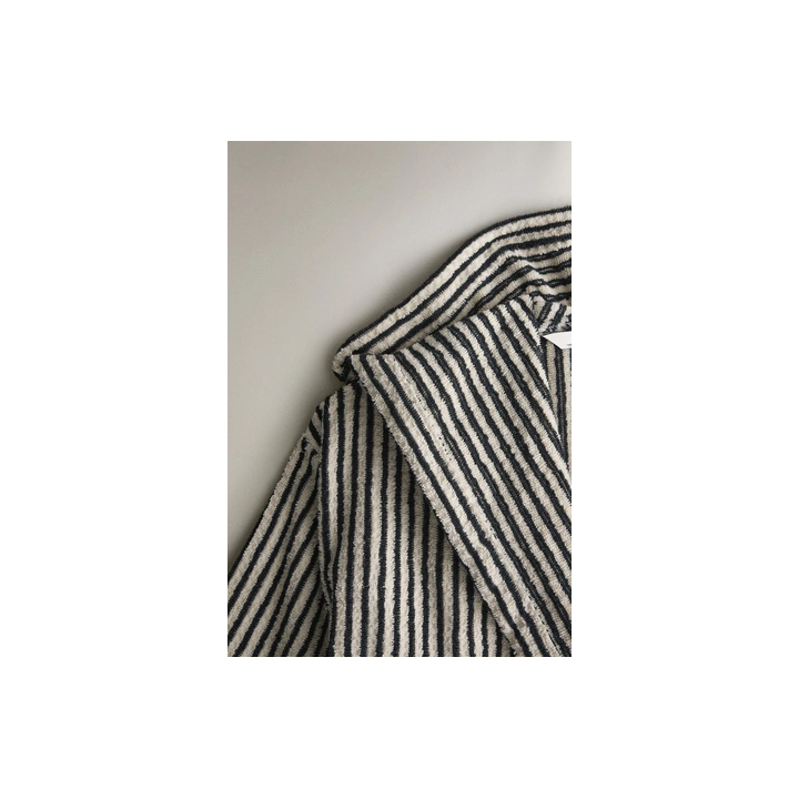 STRIPED BATHROBE WITH HOOD