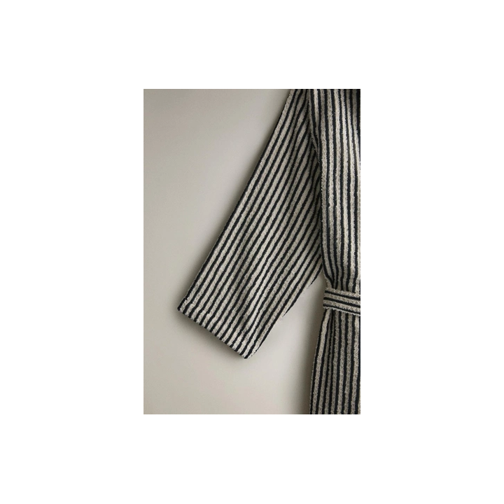 STRIPED BATHROBE WITH HOOD