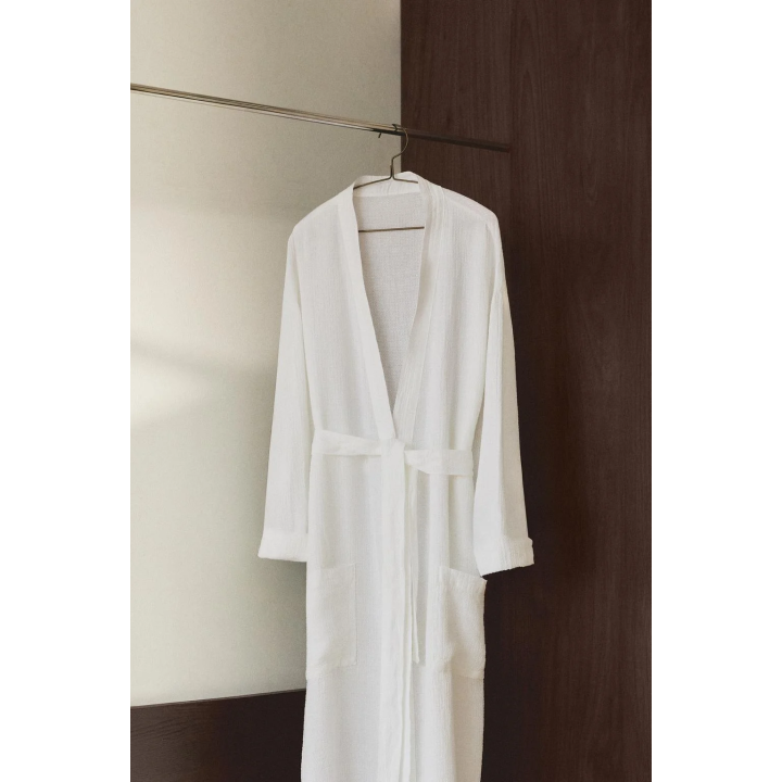 STRIPED BATHROBE WITH HOOD